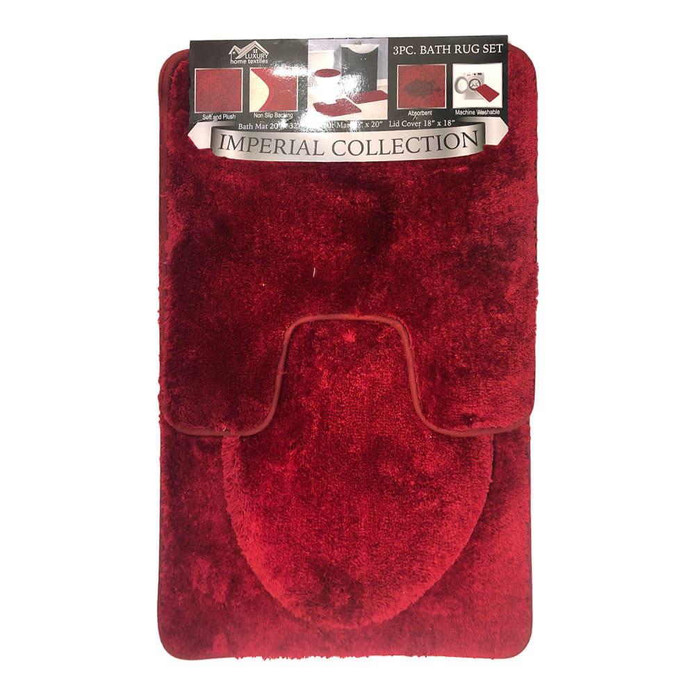 Set de Alfombra Luxury Imperial 3 Piezas - Rojo Oscuro