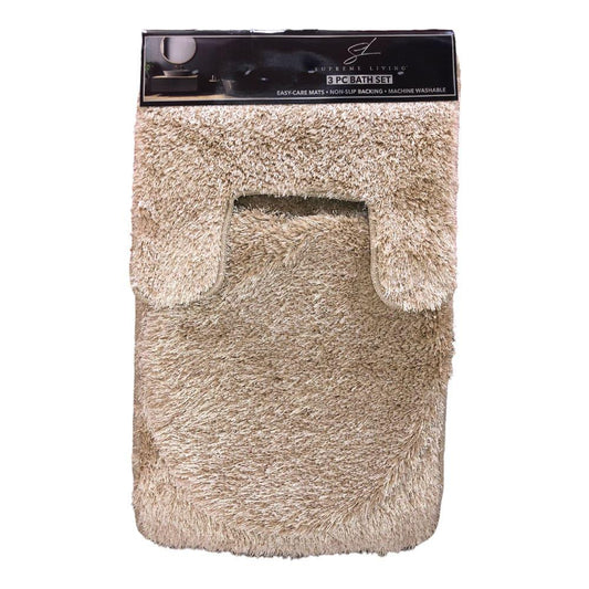 Set de Alfombra Para Baño Supreme Madison 3 Piezas - Beige