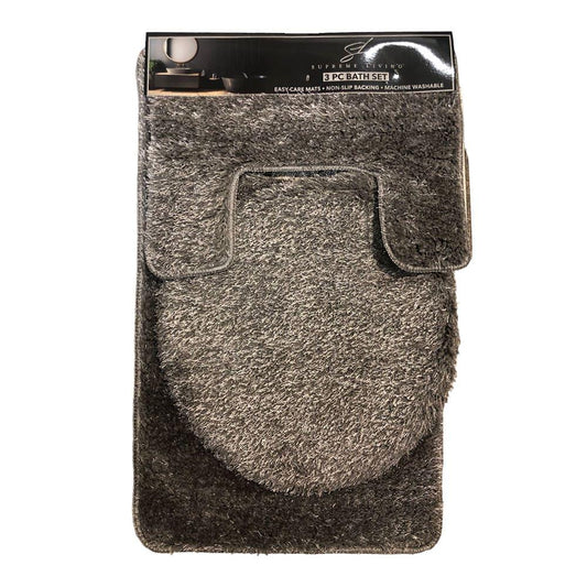 Set de Alfombra Para Baño Supreme Madison 3 Piezas - Gris Claro