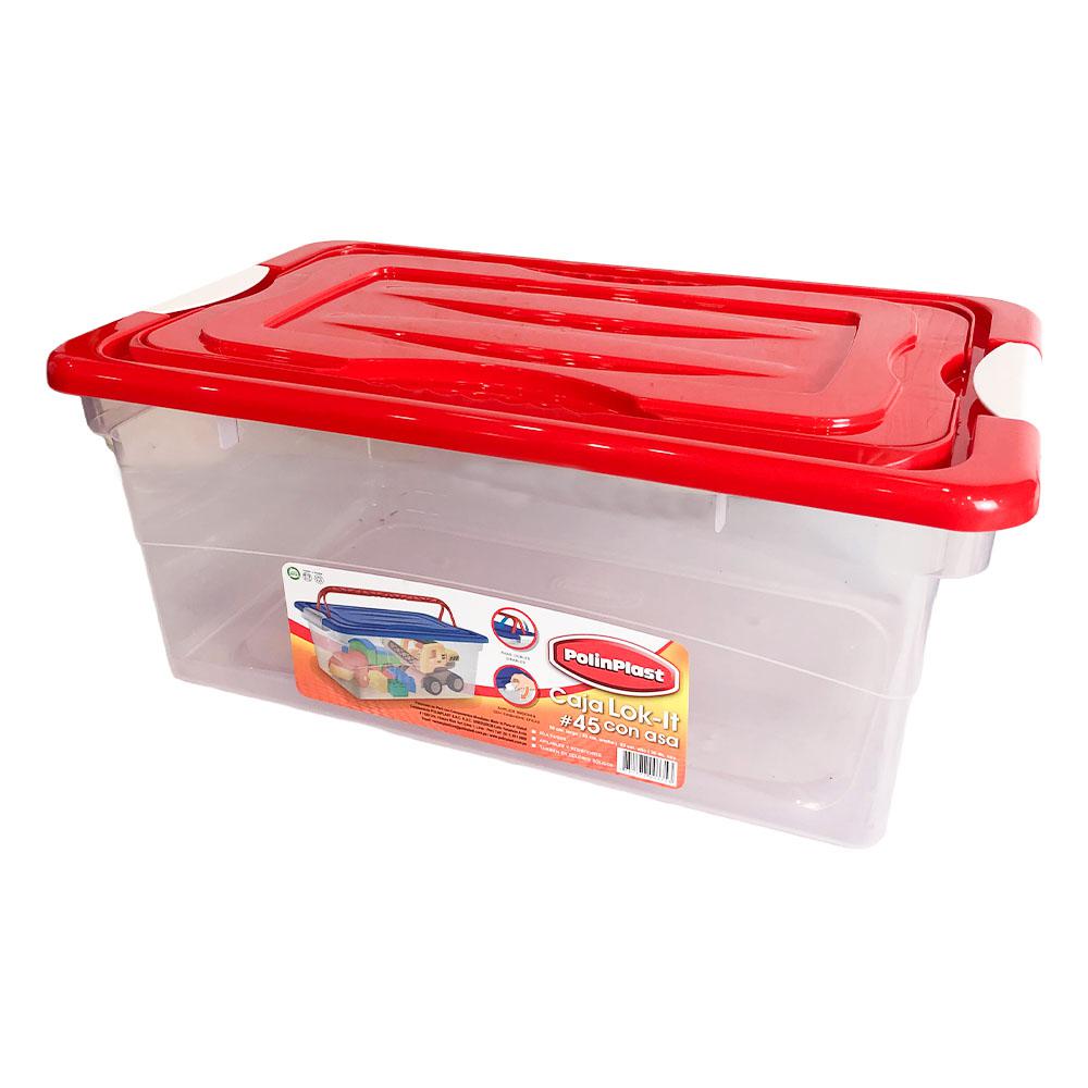 Caja Polinplast 30L Con Asas Transparente C/Tapa