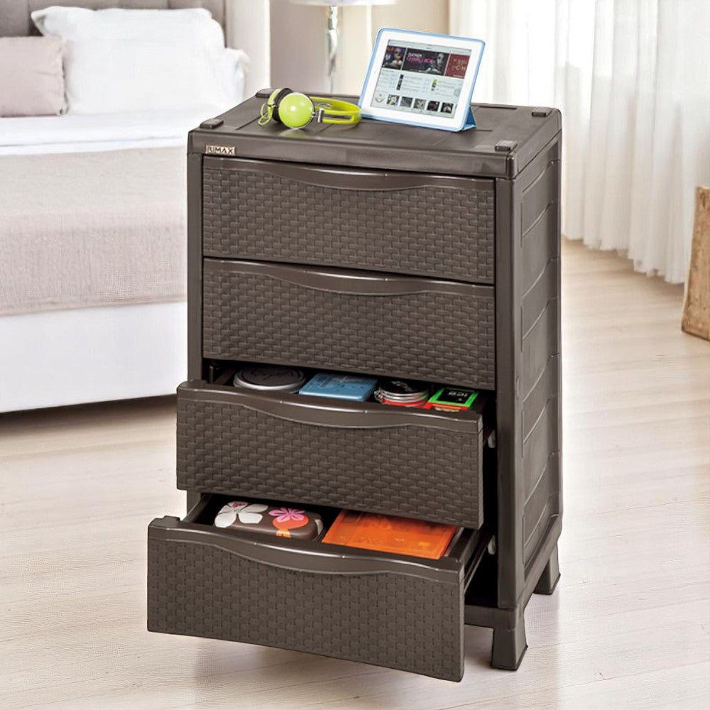 Armario Cajonero Rimax  / Textura Rattan /  Wengue