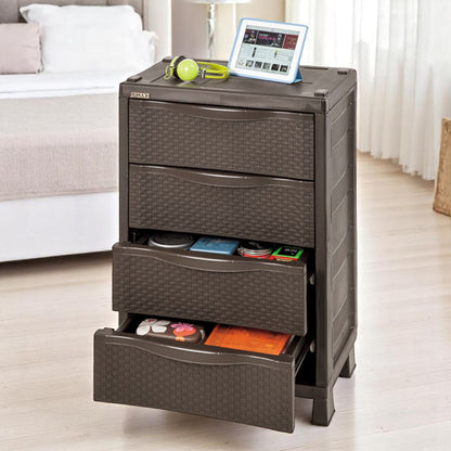 Armario Cajonero Rimax  / Textura Rattan /  Wengue