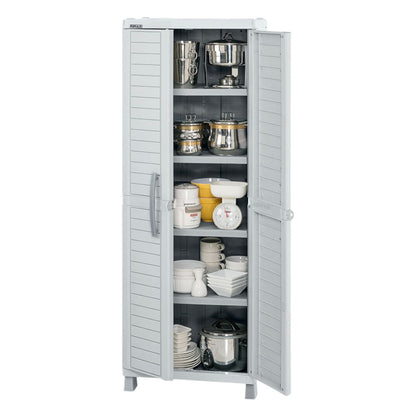 Armario Grande Barú Rimax Plástico Resistente / 4 Entrepaño / Gris