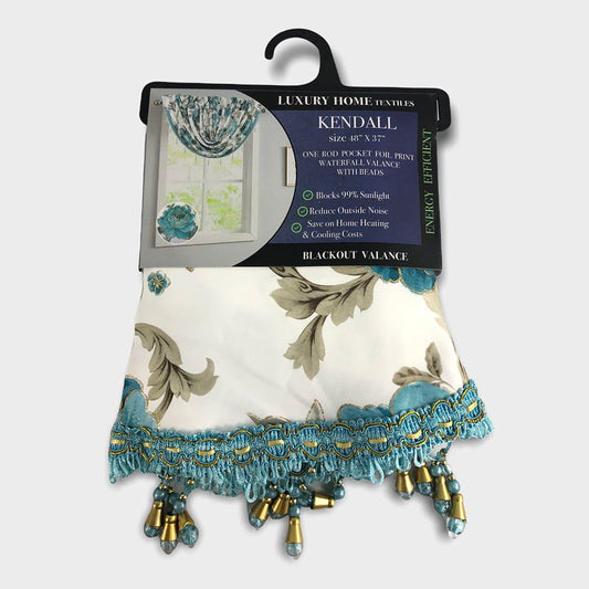 Cenefa Luxury Kendall Estampado de 48" x 37" - Turquesa Azulado