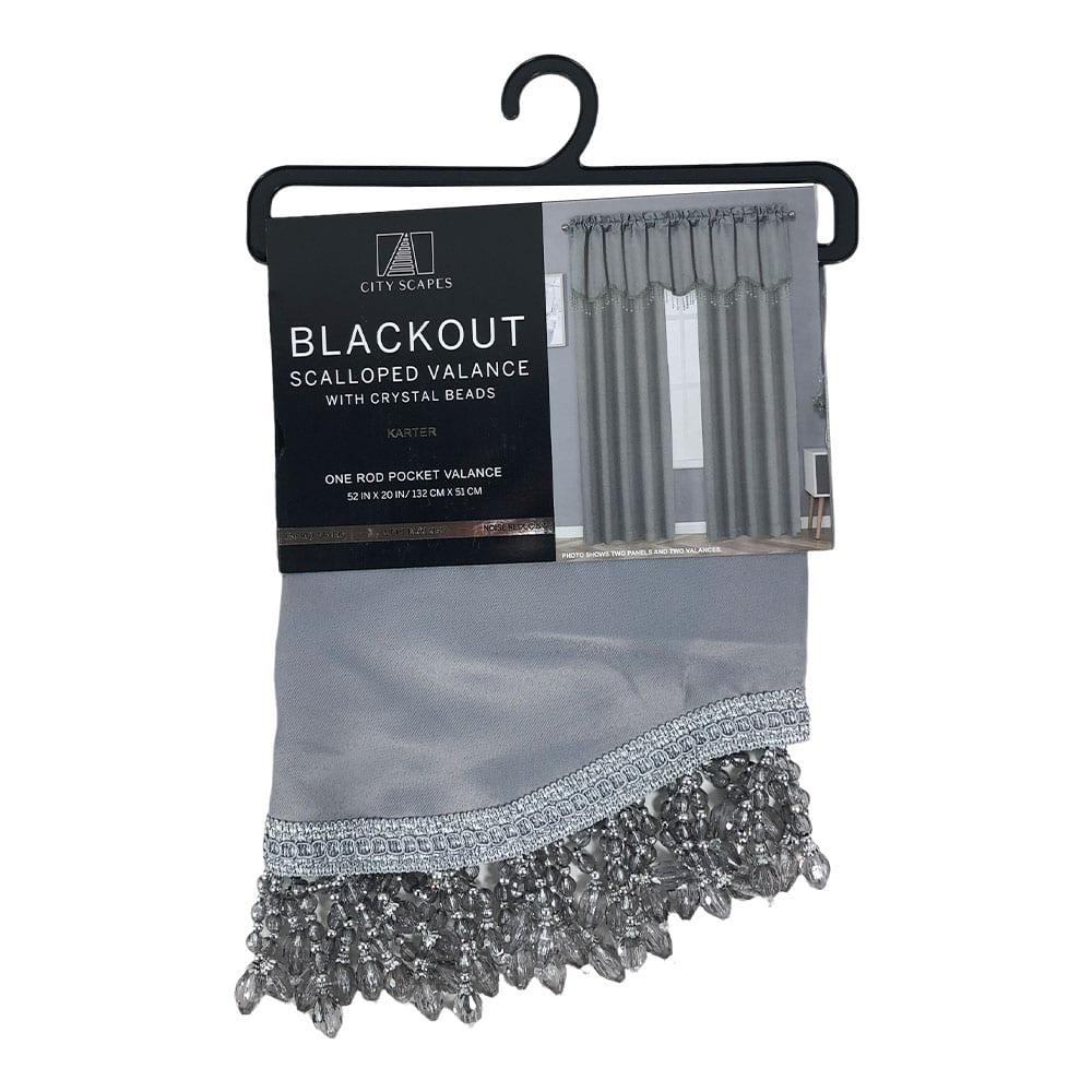 Cenefa Karter Regal Home Blackout Con Rod Pocket de 52" x 20" - Gris