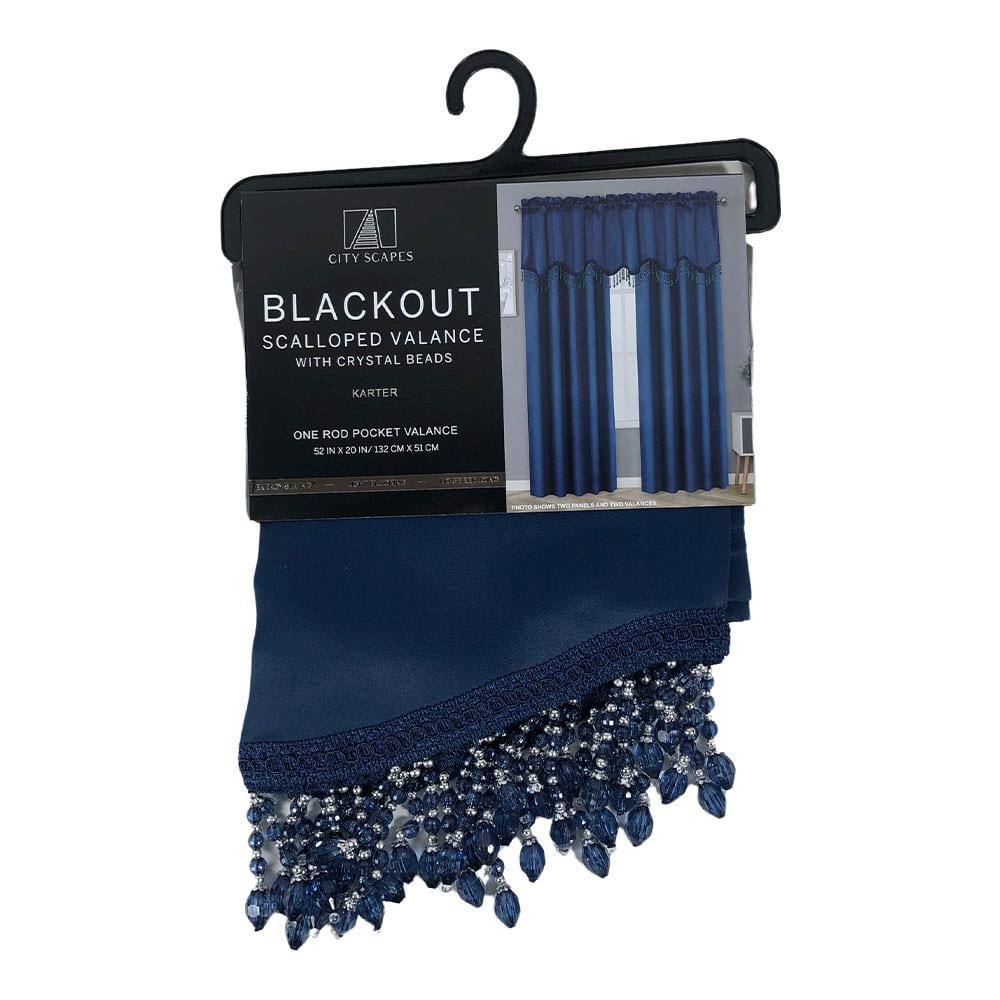 Cenefa Karter Regal Home Blackout Con Rod Pocket de 52" x 20" - Azul Marino