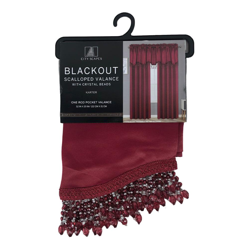 Cenefa Karter Regal Home Blackout Con Rod Pocket de 52" x 20" - Rojo