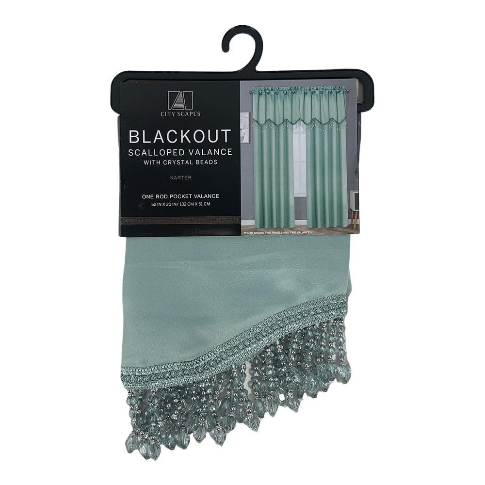 Cenefa Karter Regal Home Blackout Con Rod Pocket de 52" x 20" - Verde Menta