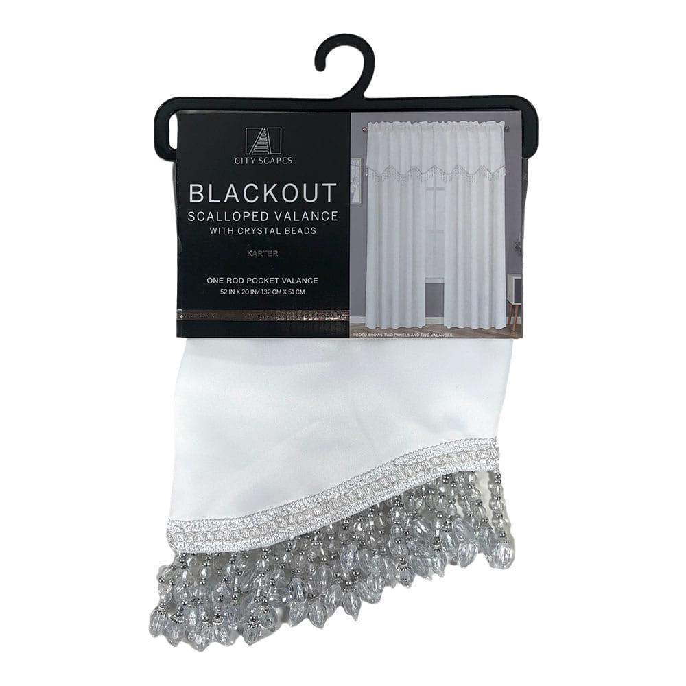 Cenefa Karter Regal Home Blackout Con Rod Pocket de 52" x 20" - Blanco