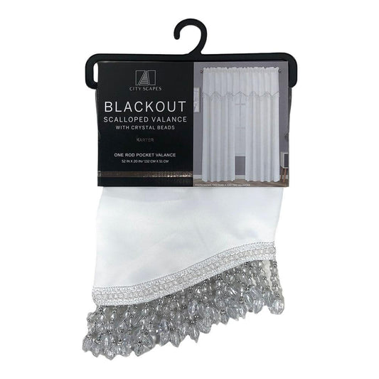 Cenefa Karter Regal Home Blackout Con Rod Pocket de 52" x 20" - Blanco