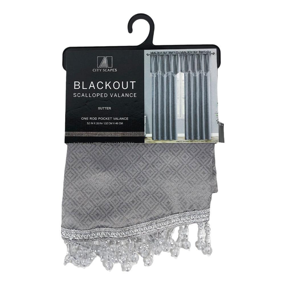 Cenefa Regal Home Sutter Blackout Rod Pocket de 54" x 18" - Gris