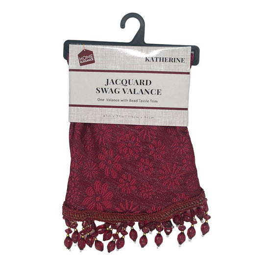 Cenefa Home Elegance Katherine Con Rod Pocket 47" x 37" - Rojo Oscuro