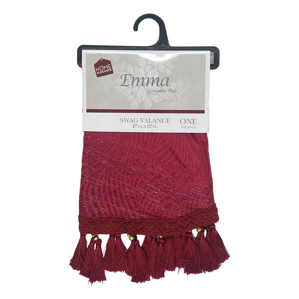 Cenefa Home Elegance Emma Con Rod Pocket 47" x 37" - Rojo Oscuro