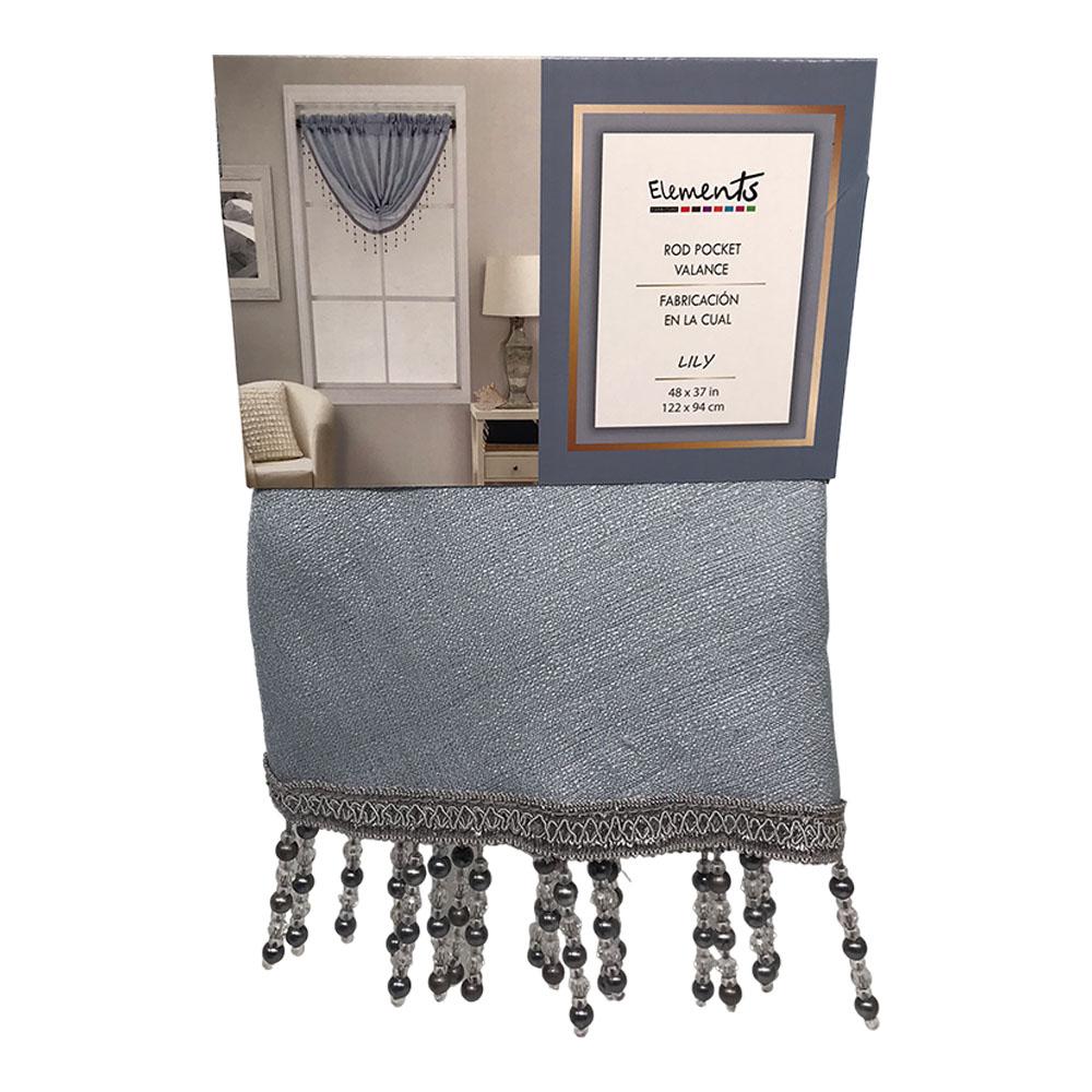 Cenefa Elements Furniture Lily Con Rod Pocket 48" x 37" - Azul Claro