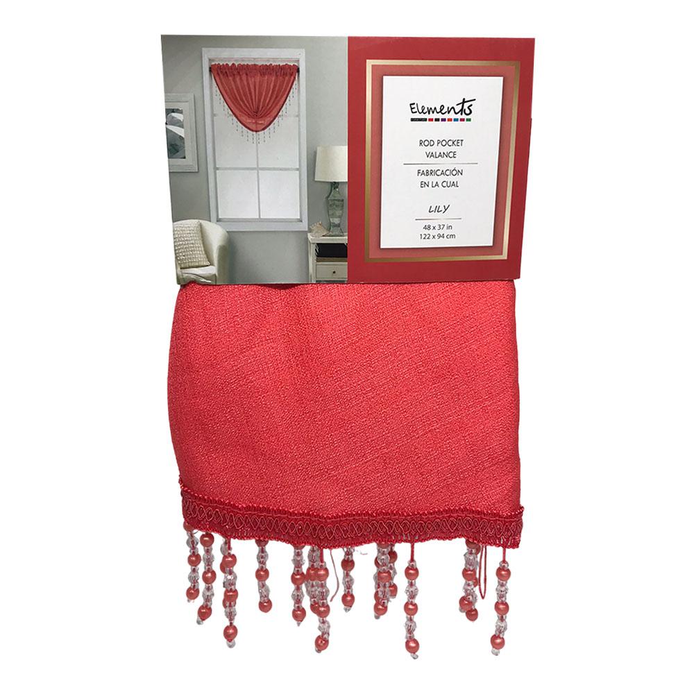 Cenefa Elements Furniture Lily Con Rod Pocket 48" x 37" - Naranja