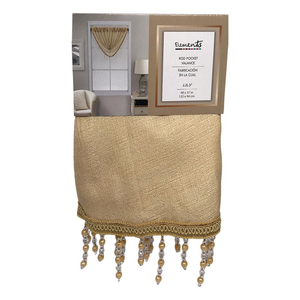 Cenefa Elements Furniture Lily Con Rod Pocket 48" x 37" - Dorado