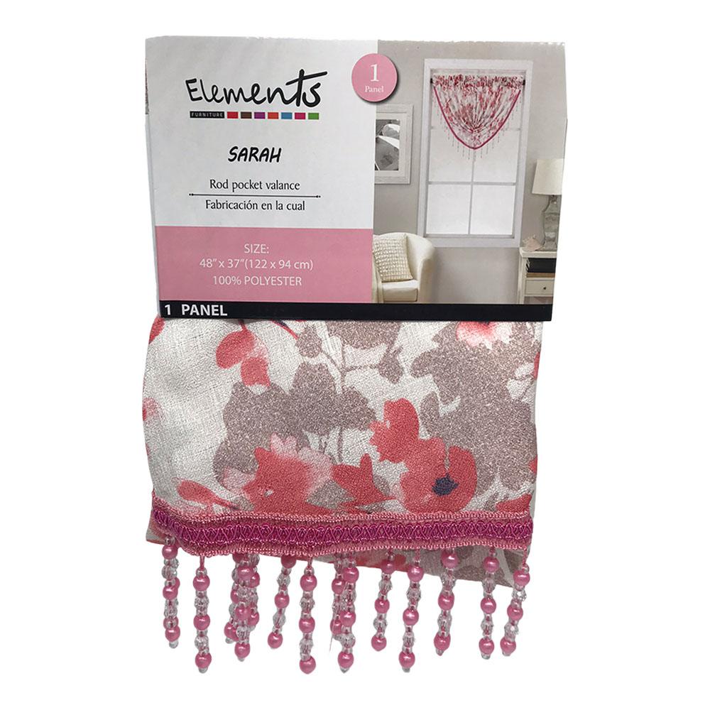 Cenefa Elements Furniture Sarah Con Rod Pocket 48" x 37" - Coral Oscuro