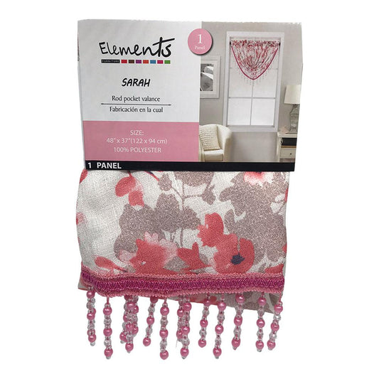 Cenefa Elements Furniture Sarah Con Rod Pocket 48" x 37" - Coral Oscuro