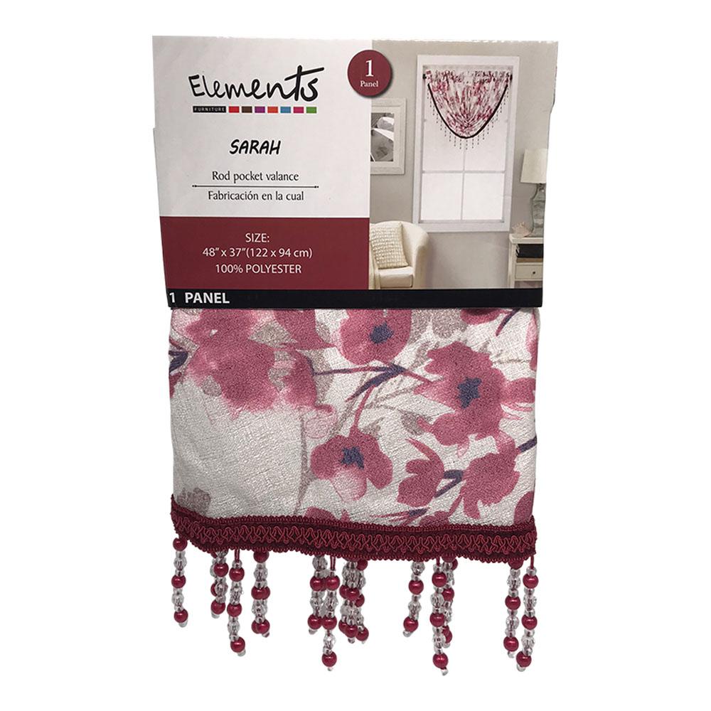 Cenefa Elements Furniture Sarah Con Rod Pocket 48" x 37" - Rojo Oscuro