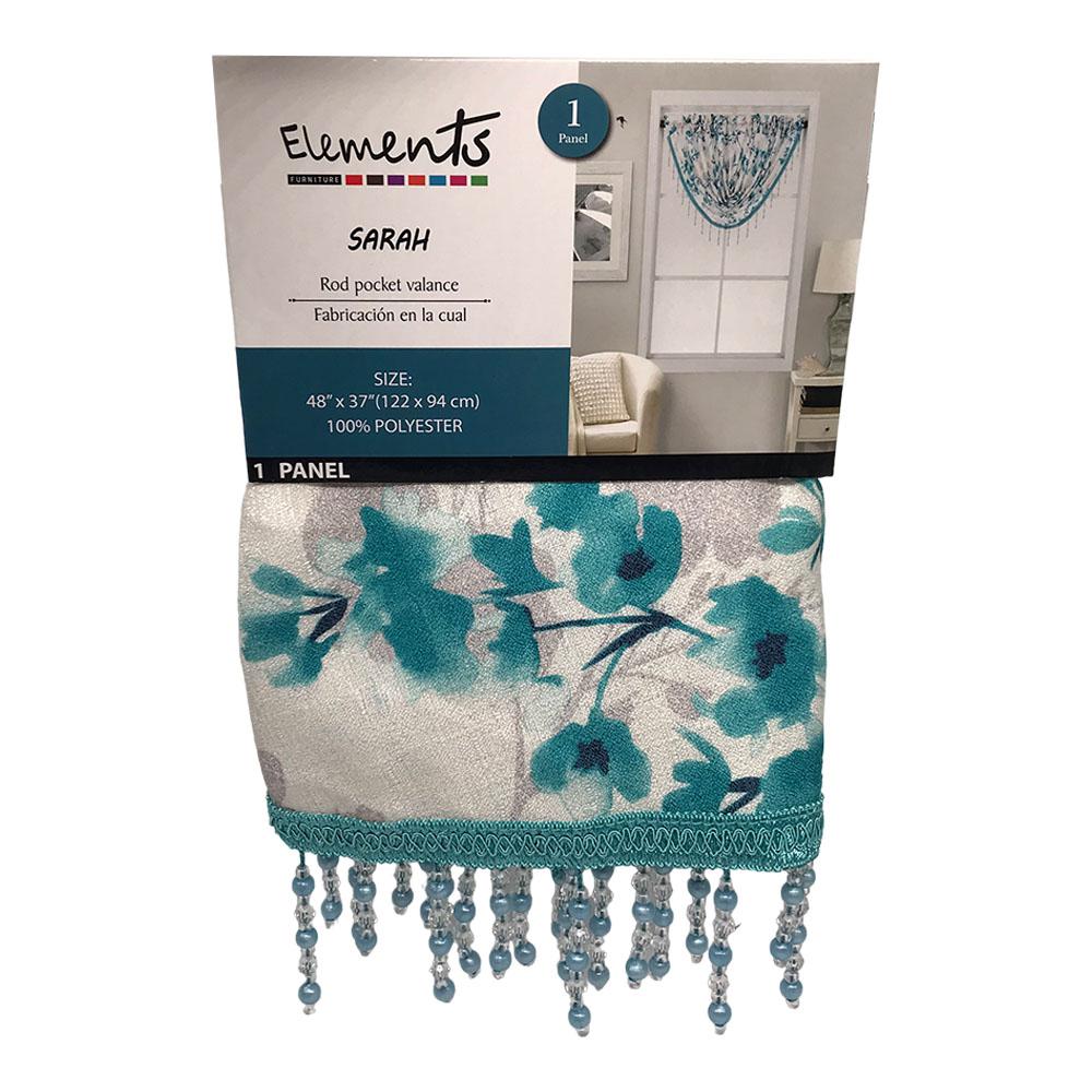 Cenefa Elements Furniture Sarah Con Rod Pocket 48" x 37" - Aguamarina Oscuro