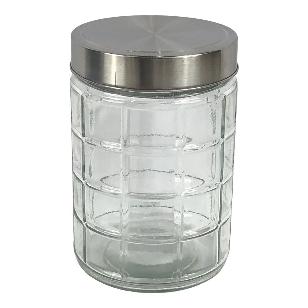 Canister de Vidrio Home Elegance Con Tapa de Metal 6.5" x 4.5"