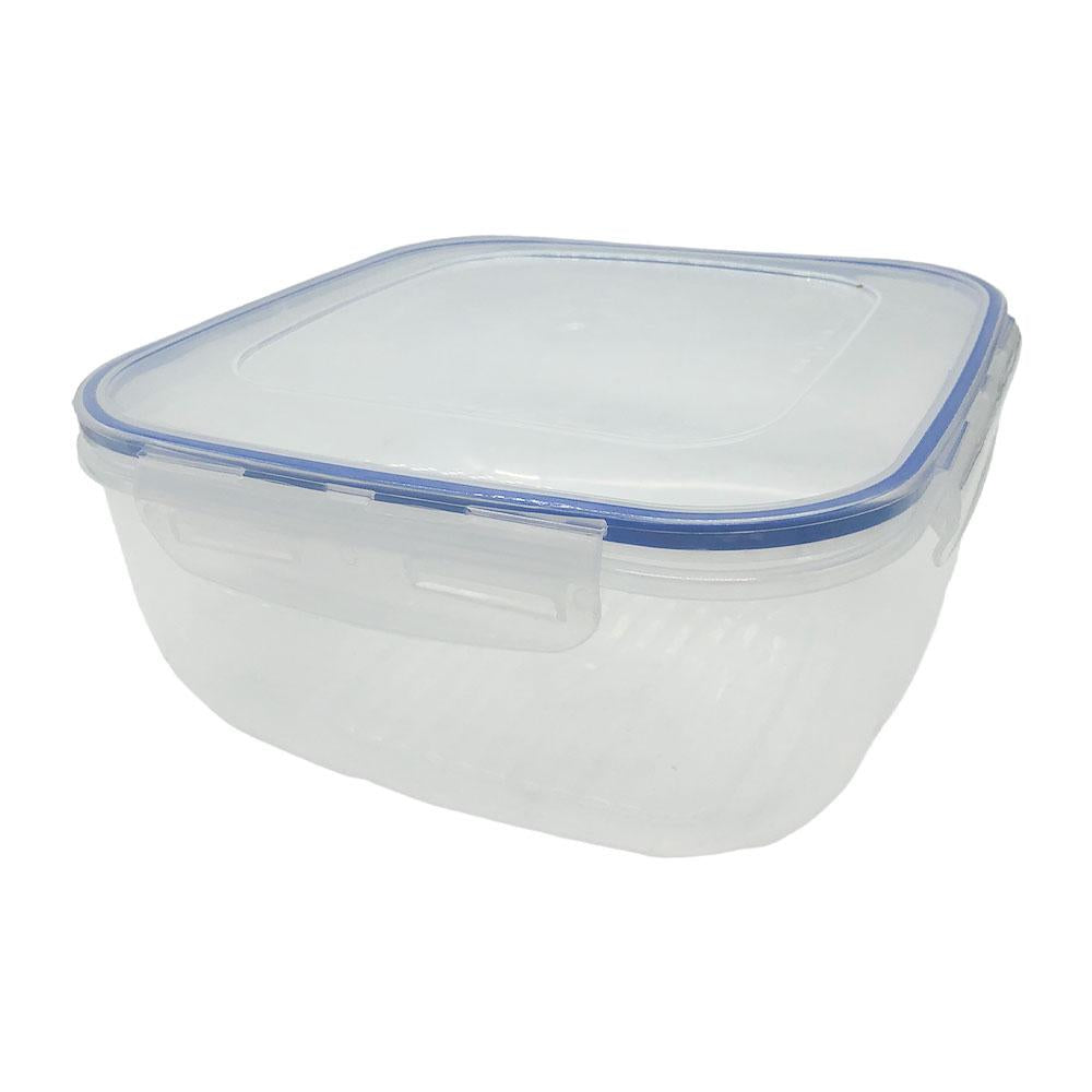 Envase Plástico Cuadrado Bager Plastik Con Tapa