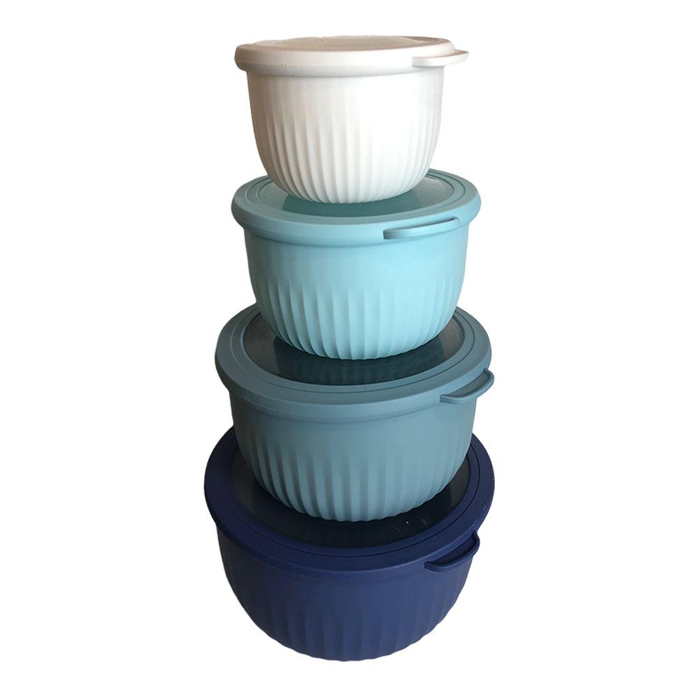 Bowl Cook With Color Set 8Pza Plastico Blu
