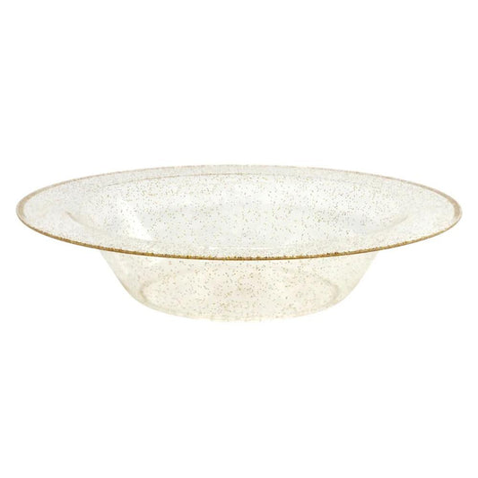 Bowl Lillian Plástico Gold Glitter 14 oz