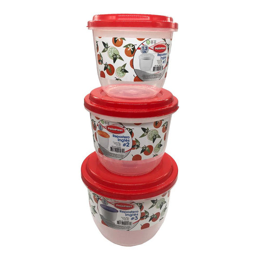 Envase Transparente Polinplast Con Tapa 3 Piezas - Surtido