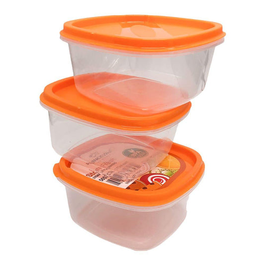 Envase Plástico Princeware Con Tapa 3 Piezas de 375 ml - Surtido