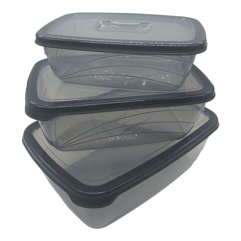 Envase Plástico Qlux Rectangular 3 Piezas - Surtido