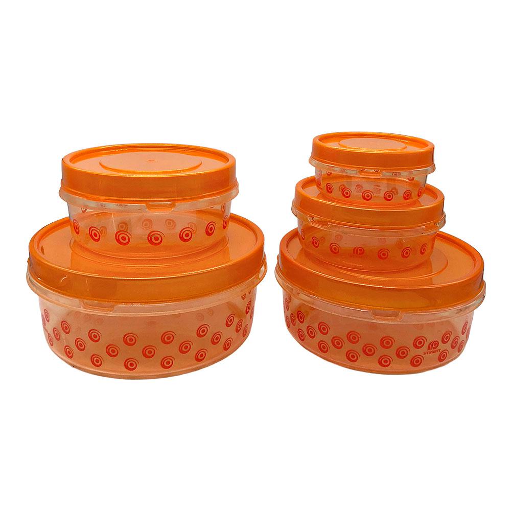 Set de Envases Plásticos Dynasty Redondo 5 Piezas - Surtido