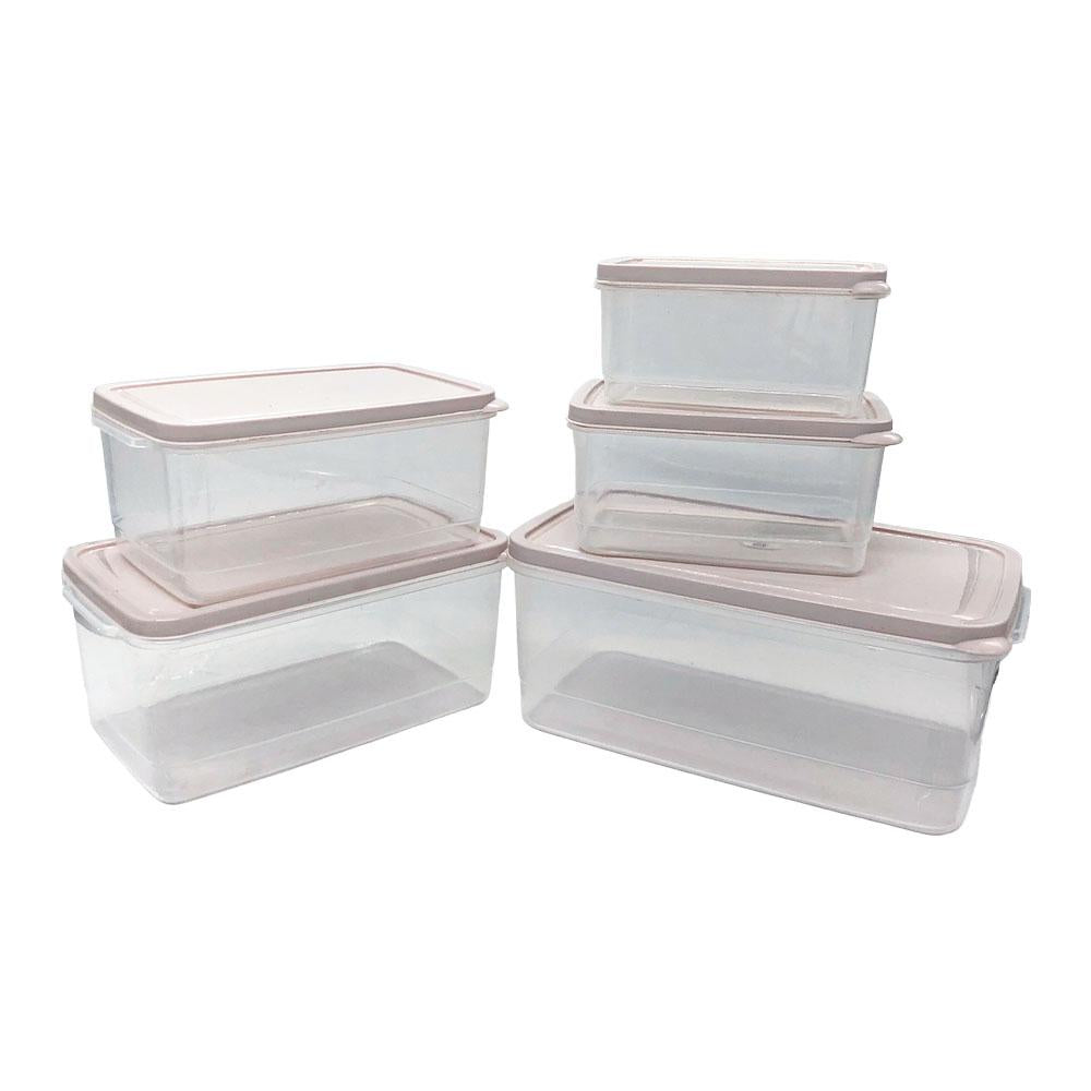 Set de Envases Plásticos Dynasty Rectangular de 5 Piezas