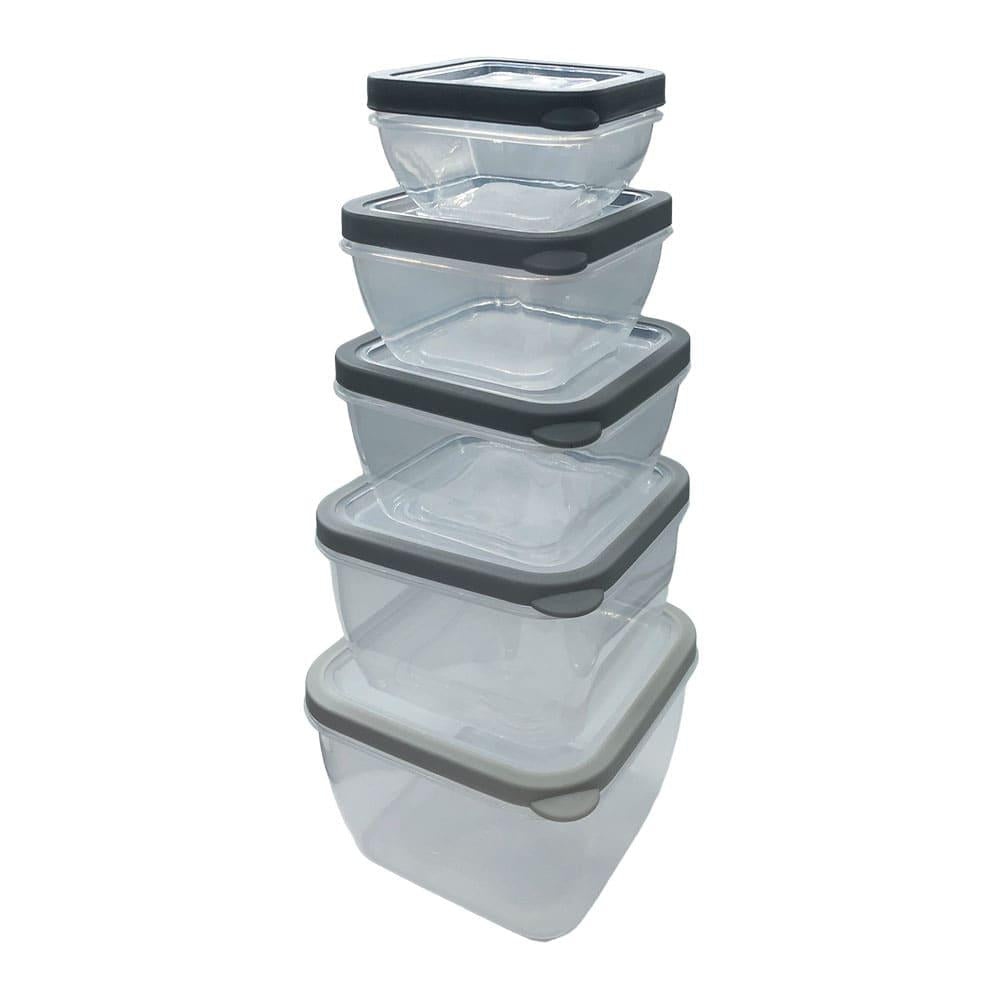 Envase de Plástico Diamond Home Cuadrado 5 Piezas - Surtido
