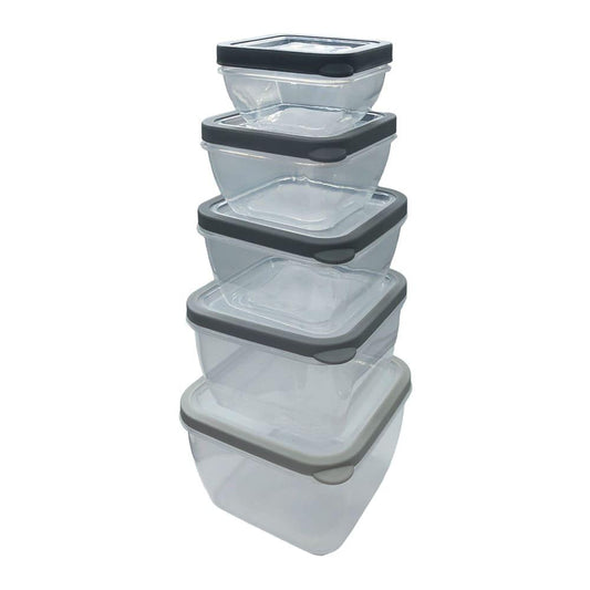 Envase de Plástico Diamond Home Cuadrado 5 Piezas - Surtido