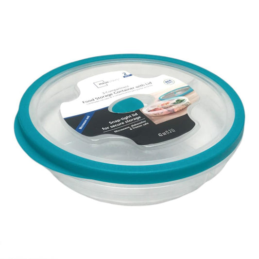 Envase Para Comida Plástico Con División 9" x 2"