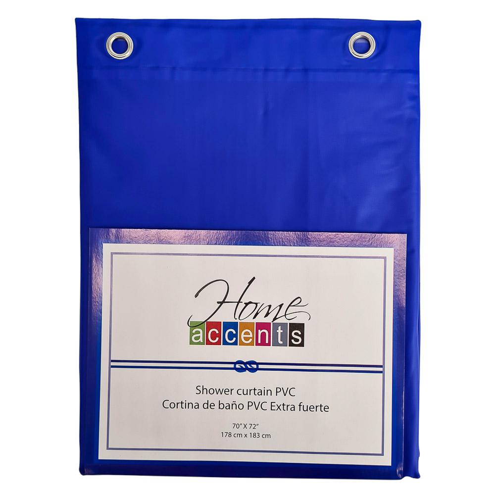 Cortina Para Baño Home Accents Con Aros 70" x 72" - Azul