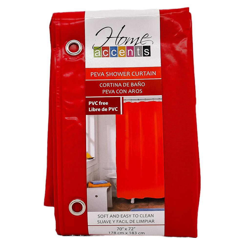 Cortina Para Baño Home Accents 70" x 72" - Rojo
