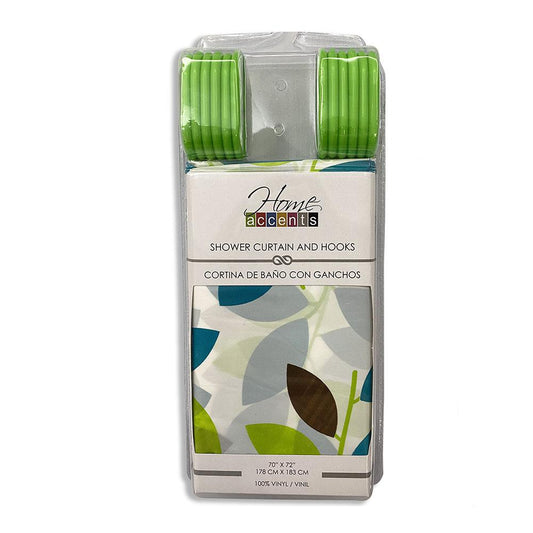 Cortina Para Baño Home Accents de Plástico Con Ganchos - Surtido