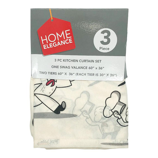 Cortina de Cocina Home Elegance Chef 3 Piezas