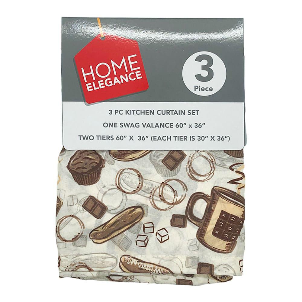 Cortina de Cocina Home Elegance Charlotte 3 Piezas