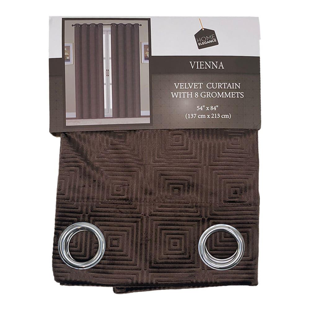 Cortina Home Elegance Vienna Con Aros 54" x 84" - Chocolate Oscuro