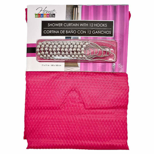 Cortina Para Baño Home Accents 71" x 71" - Rosa