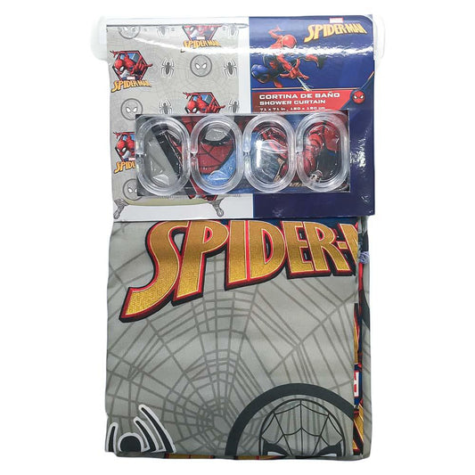 Cortina Para Baño Marvel de Spiderman Impermeable 71" x 71"