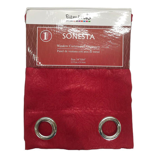 Cortina Elements Furniture Sonesta Con Aros 54" x 84" - Rojo Oscuro