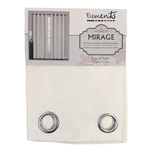 Cortina Elements Furniture Mirage Con Aros de Metal 54" x 84" - Blanco