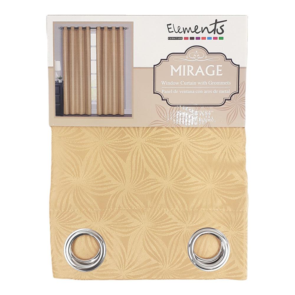 Cortina Elements Furniture Mirage Con Aros de Metal 54" x 84" - Dorado