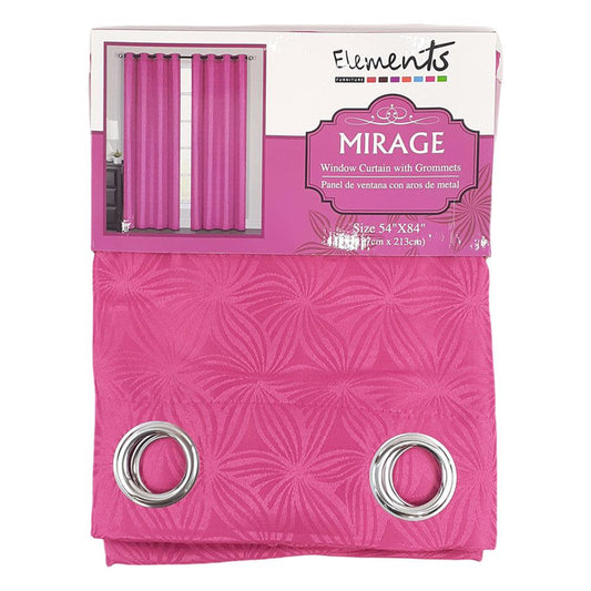 Cortina Elements Furniture Mirage Con Aros de Metal 54" x 84" - Fucsia