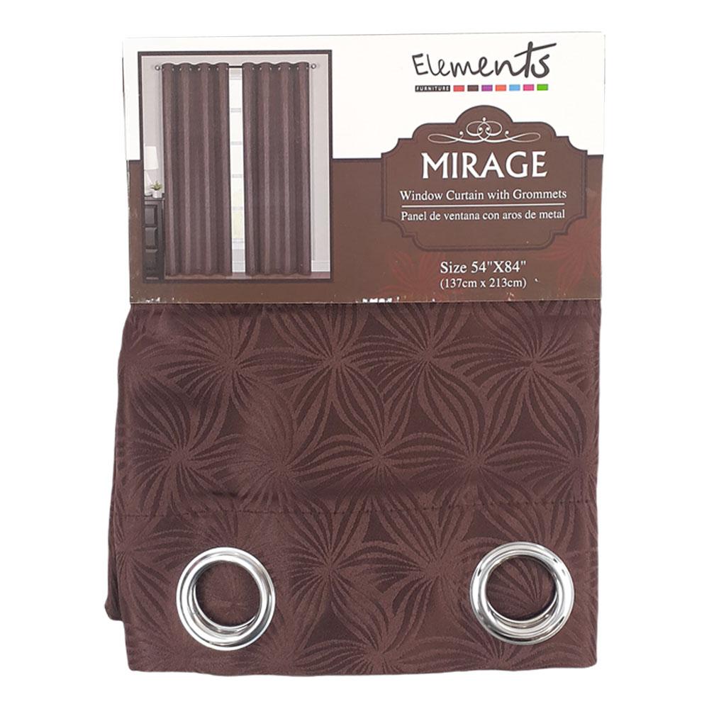 Cortina Elements Furniture Mirage Con Aros de Metal 54" x 84" - Chocolate
