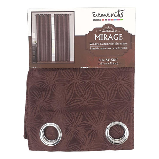Cortina Elements Furniture Mirage Con Aros de Metal 54" x 84" - Chocolate